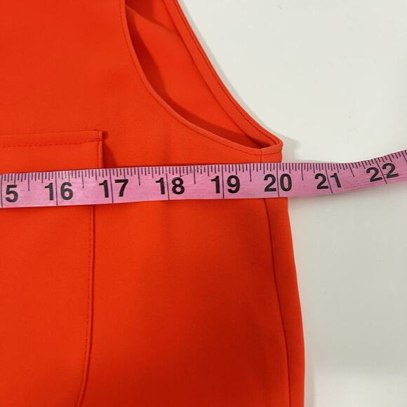 Amanda Uprichard Shirt Dress Orange Sleeveless Size M Knee Length Old Money - Picture 10 of 12